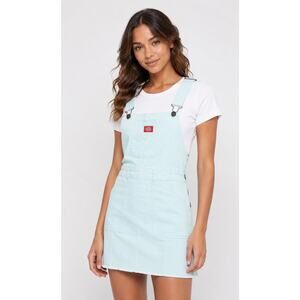 Dickies Sky Blue Overall Mini Dress Frayed Hem Utility Y2K Size StreetWare Small